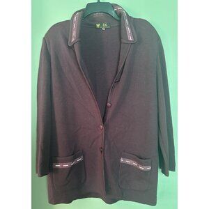 RG Mat France Womens cardigan Size M/L Merino Wool Blend Oversized Cozy vtg y2k